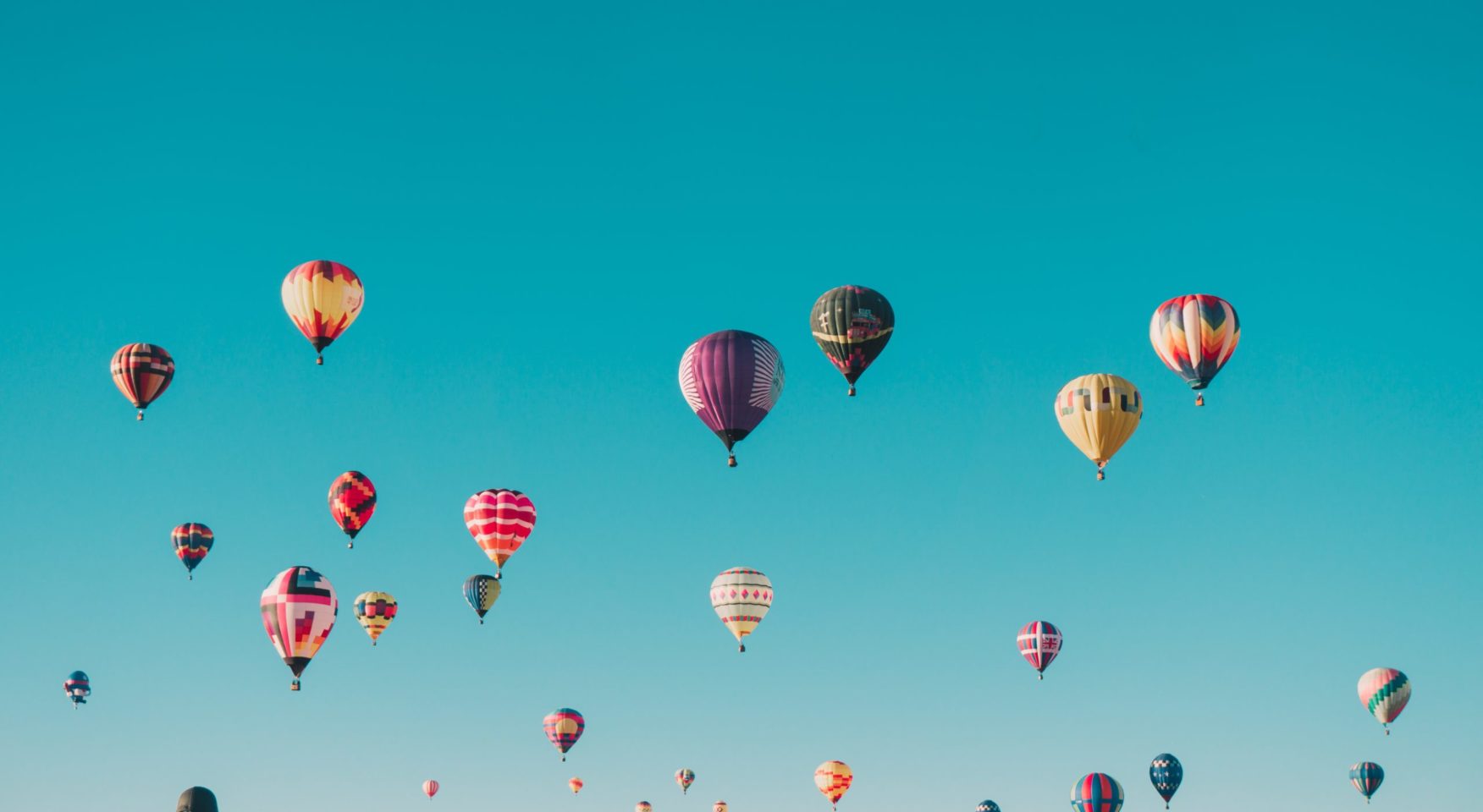 Hot air balloons in flight