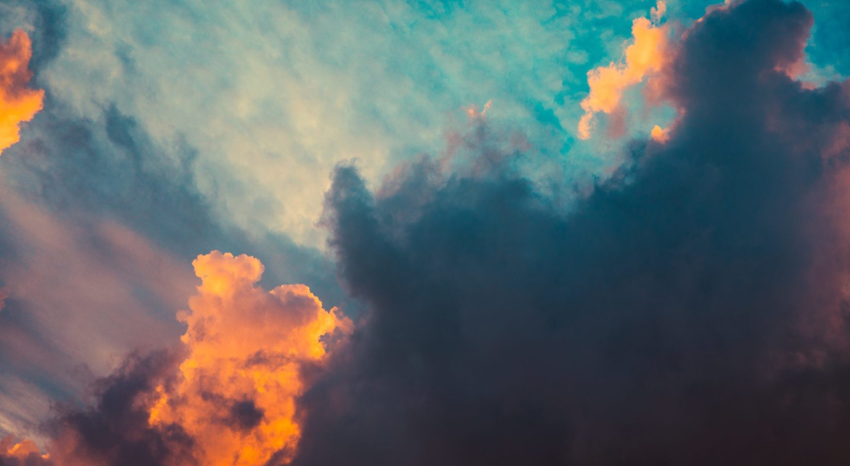 Stormy clouds with golden edges